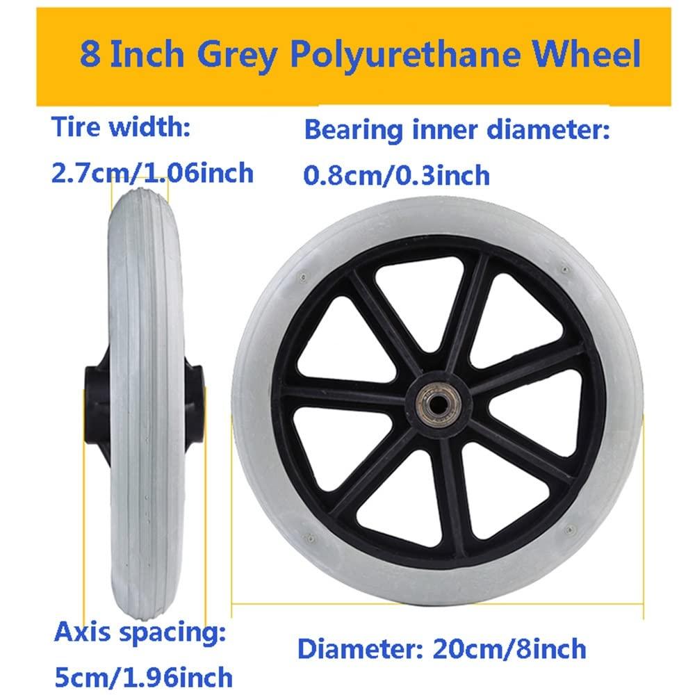 HBCH HBCH Universal Caster A Pair of Manual Wheelchair Front Wheel 6 Inch 7 Inch 8 Inch Solid Walker Replacement Wheels Front Small Tire - Front Wheelchair Caster with Bearing - Anti-Slip