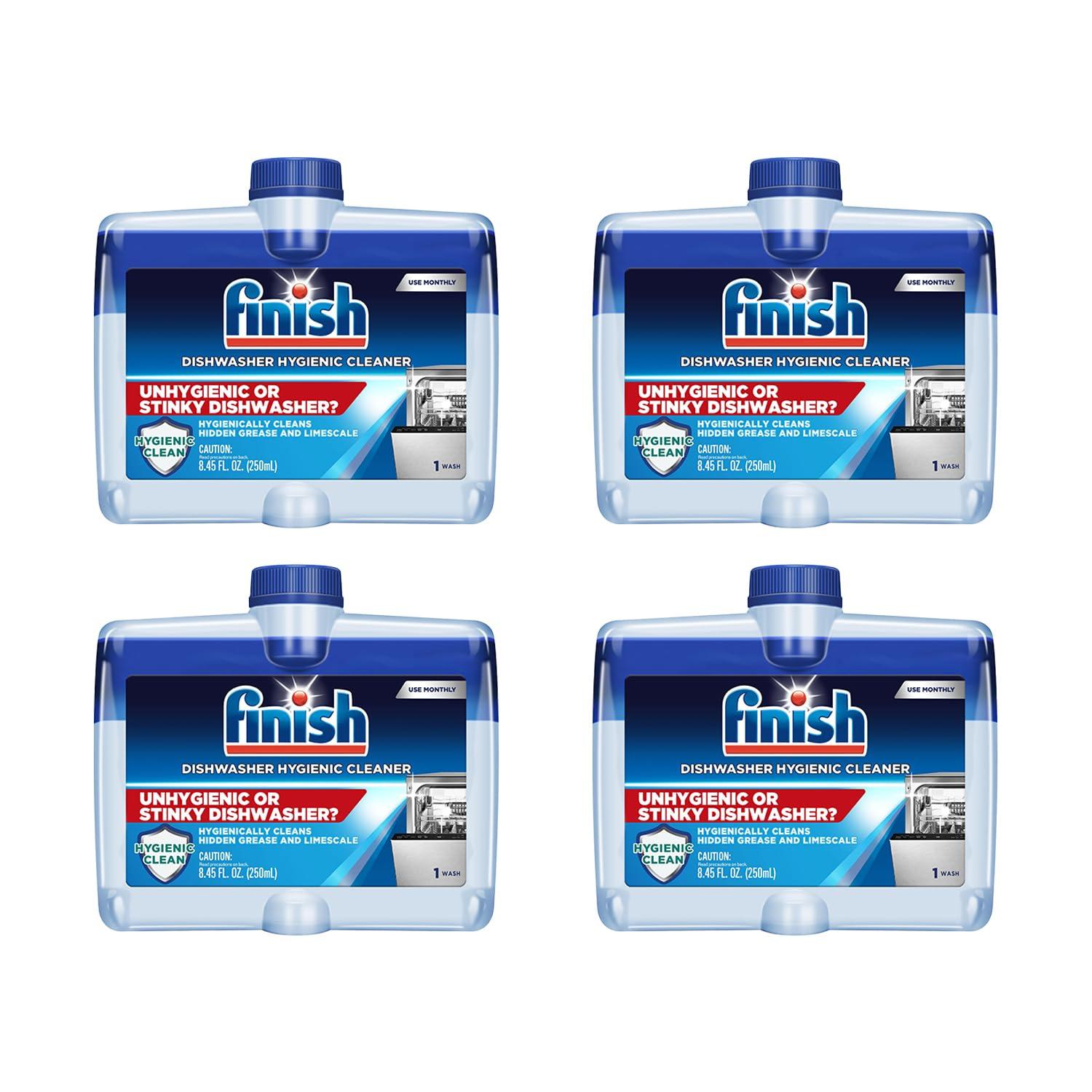 Finish Finish Dual Action Dishwasher Cleaner: Fight Grease & Limescale, Fresh 8.45 Oz (Pack of 4)