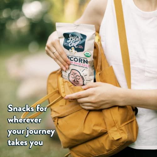 Lesserevil LesserEvil Himalayan Pink Salt Organic Popcorn, No Artificial Ingredients, Coconut Oil, Pack of 12, 0.88 oz Bags