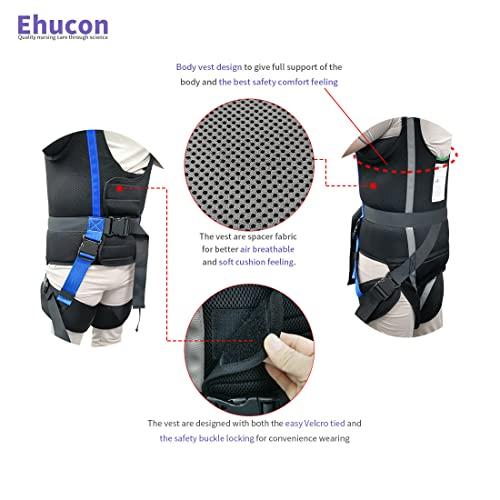 EZ Assistive Ehucon Patient Lift Walking Sling Medical Hoist Standing Aids for Ambulating Support Training, Pelvic Padded 500lbs Safety Loading Weight (Black-M)