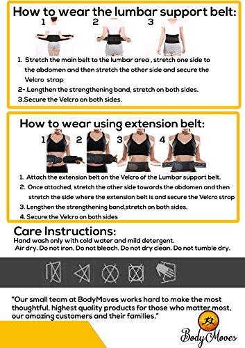 BodyMoves BodyMoves Back Brace Lumbar Support(LARGE) for Men and Women with Dual Adjustable Straps and Extension Belt -Lower Back Pain relief,Spasm,Strain,Herniated Disc,Sciatica,Scoliosis,Lifting ,better back