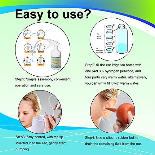 QISXROVY Ear Wax Removal Tool, Ear Cleaning Kits Safe Ear Irrigation Kit Ear Flush Kit for Adults Kid, Ear Wax Washer Device Easy to Operate, Includes Basin, Syringe, Curette Kit, Towel and 40 Disposable Tips