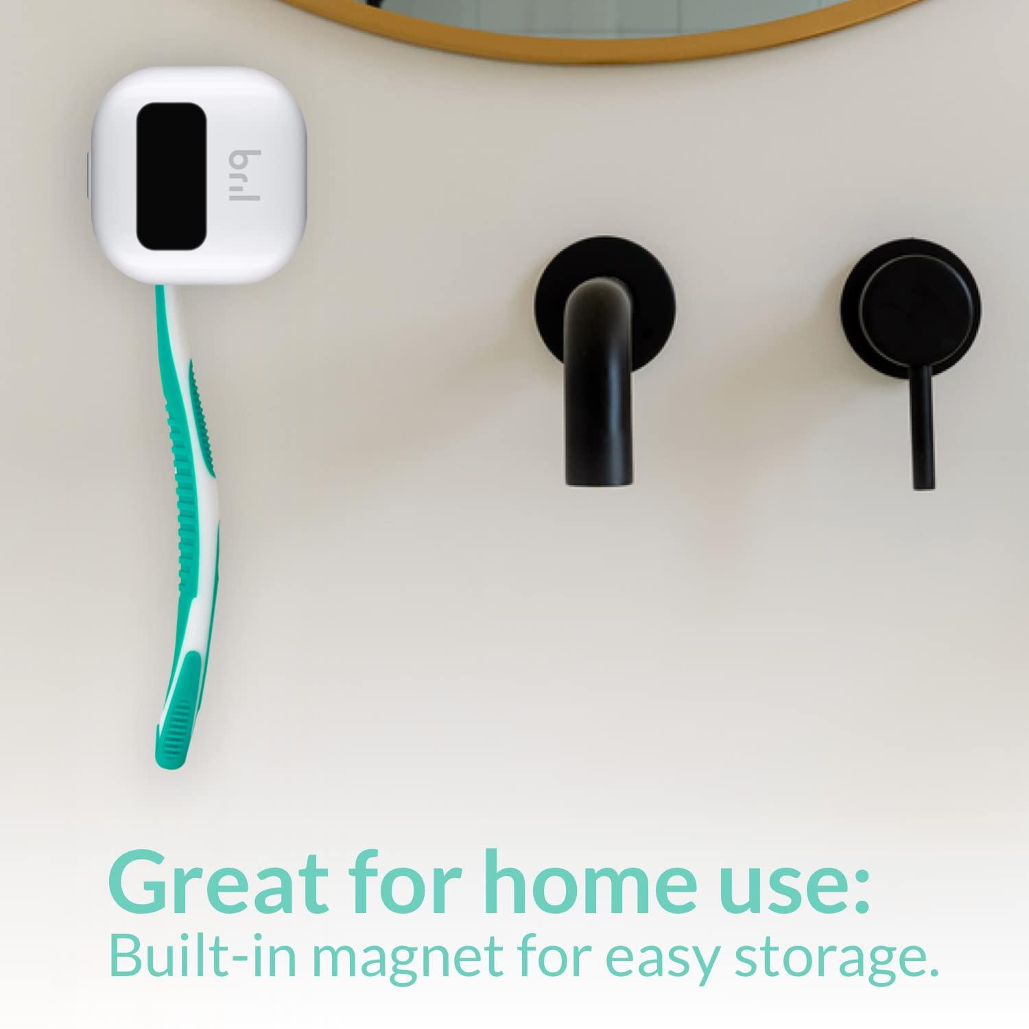 Bril Bril UV-C Toothbrush Cleaner, Portable Brush Cover, Holder, and Travel Case for Any Size Toothbrush, White, Black, Navy (5 Pack)