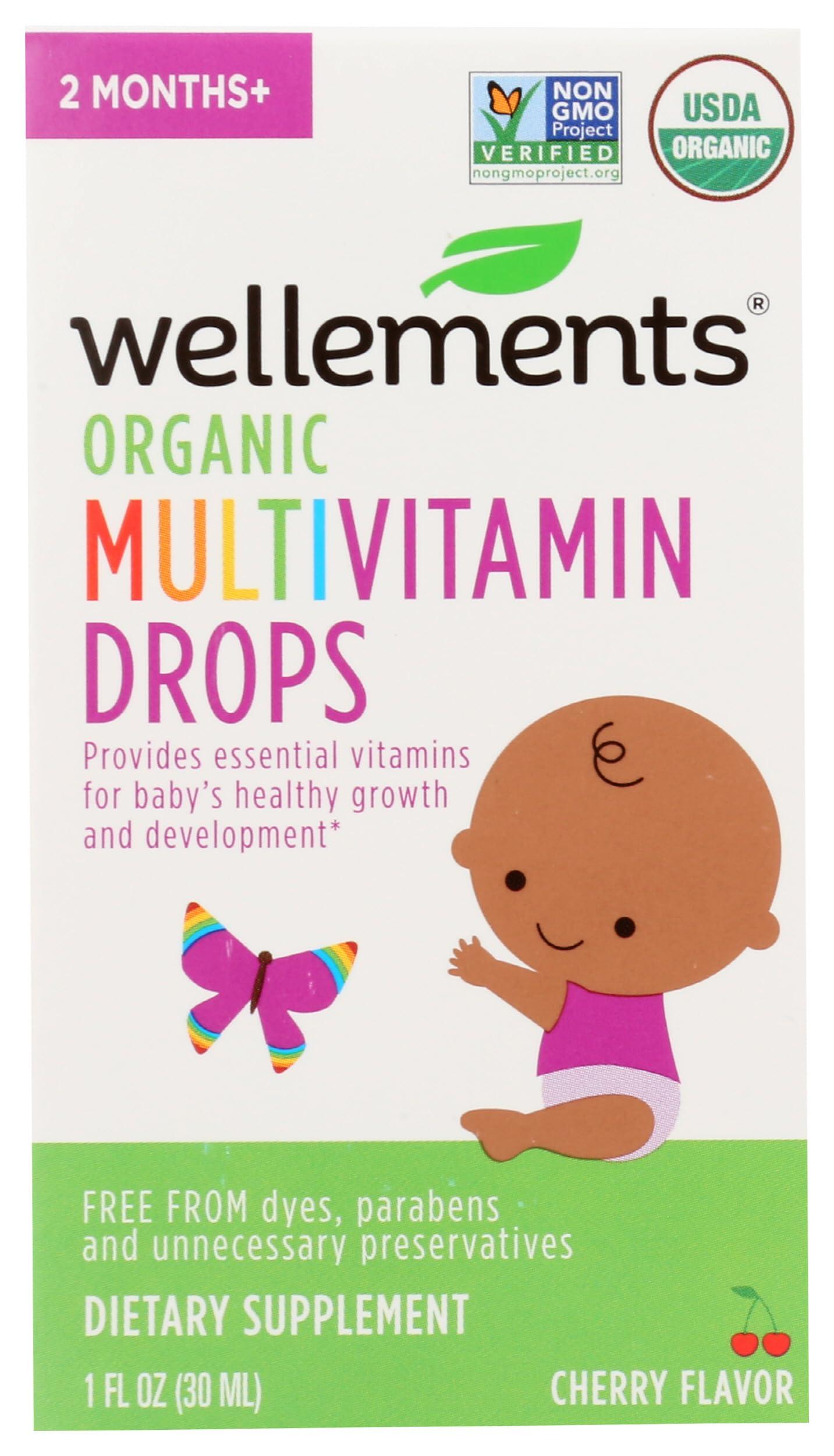 Wellements Wellements Organic Multivitamin Baby Drops, Gluten Free, 1 Fluid Ounces (Pack of 3)