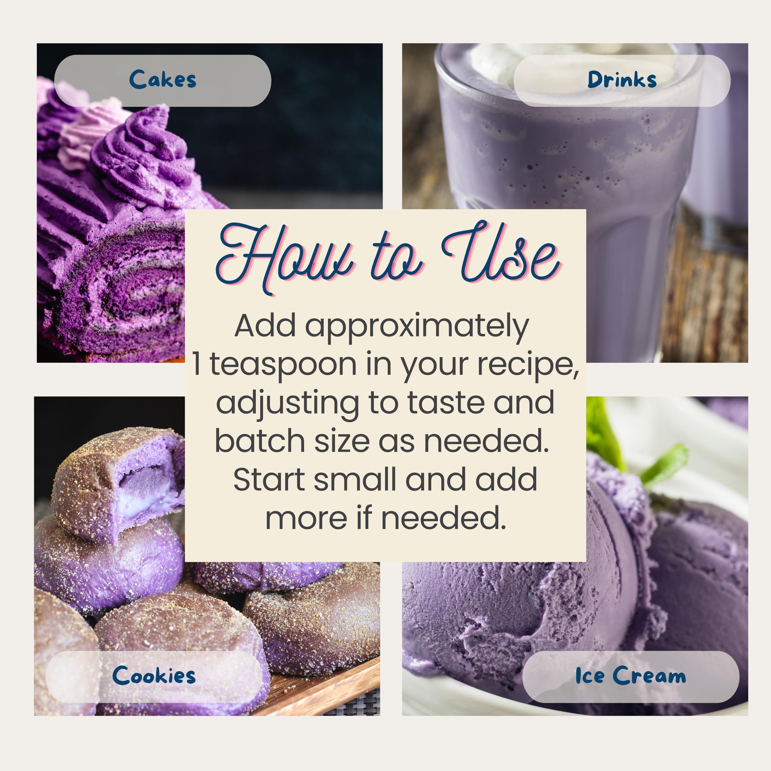 Harvest Moon Delights Natural Ube Flavor Extract - 2 oz - Water-Soluble - Clear Color - By Harvest Moon Delights - Ube Flavoring Extract for Ube Halaya - Ube Extract for Baking Filipino Desserts and Drinks