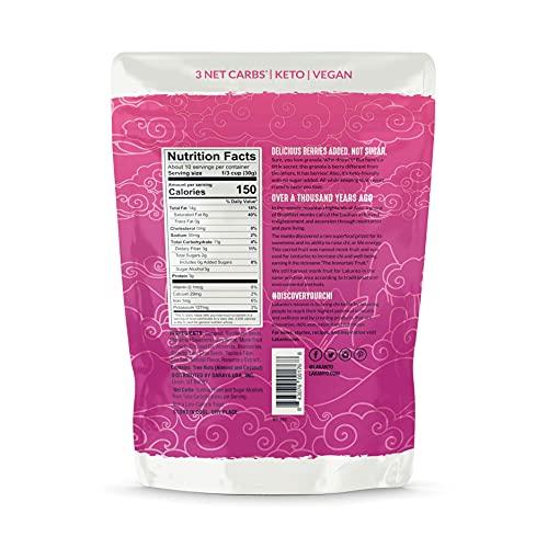 Lakanto Lakanto Berry Crunch Granola - Delicious Snack, Quick Breakfast Cereal, Keto Friendly, Monk Fruit Sweetener, No Sugar Added, Vegan, Gluten Free, Grain Free, 3g Net Carbs (11 oz)