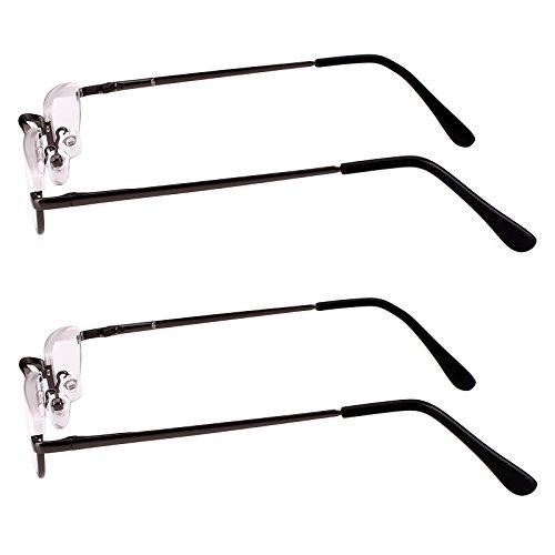 Bestum Bestum 2 Pack Reading Glasses for Mens and Womens - Comfortable Metal Frame with Spring Hinge - Pack of 2 Readers (2 Pack Grey, 1.75)