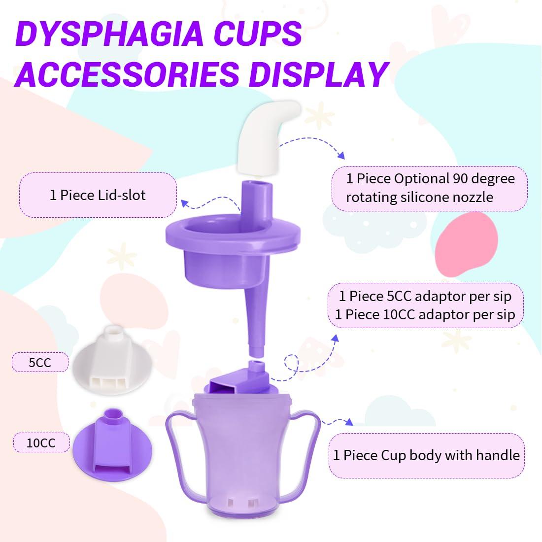 Ehucon Ehucon Dysphagia Regulating Drinking Cup for Elderly-Having Difficulty Swallowing,Dispenses 5 cc or 10 cc of Liquid Helps to Prevent Choking,Liquids Only (Overall purple)
