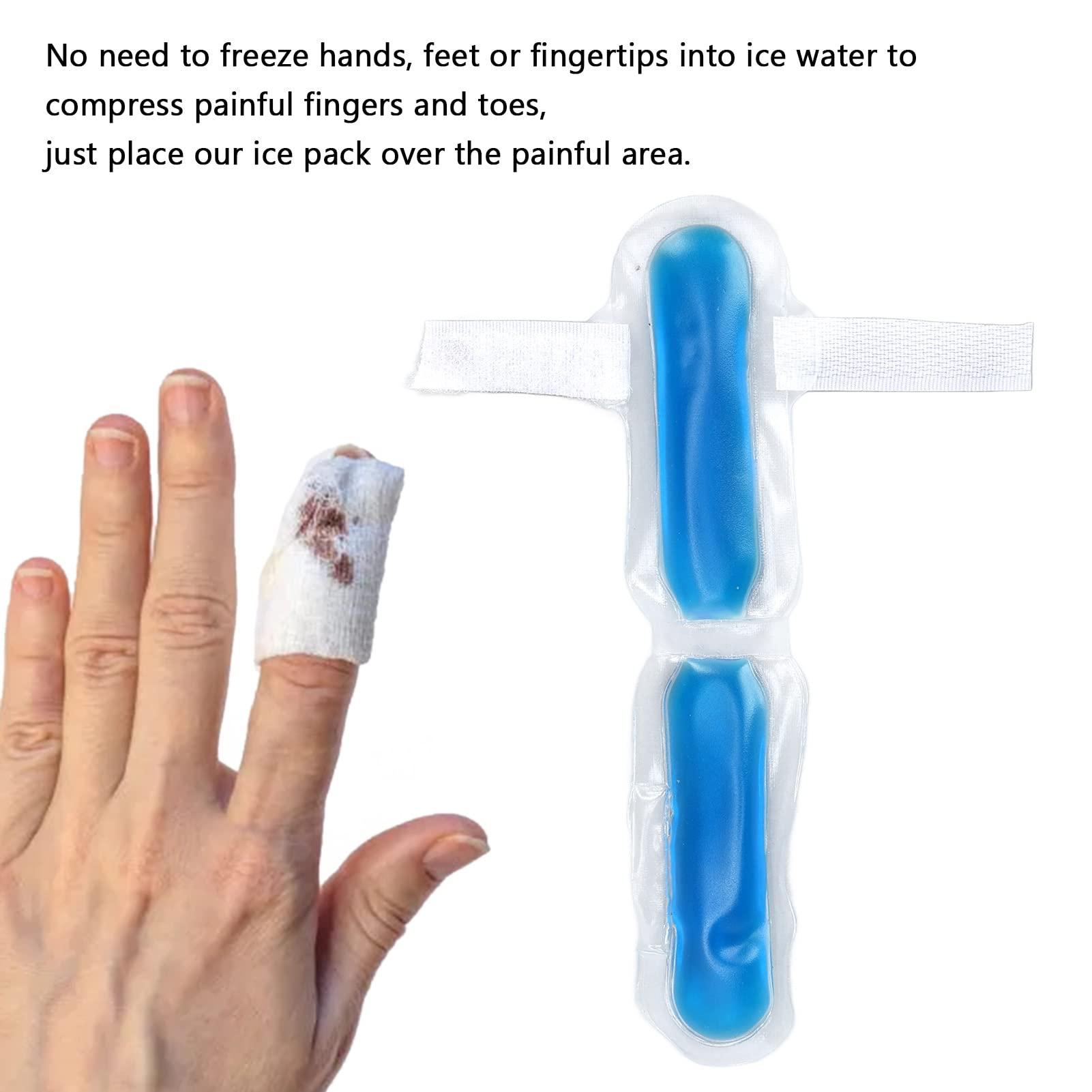 Ejoyous Finger Ice Pack, 3.1in Hot Cold Compress Ice Pack for Finger and Toe, Lightweight Gel Fingertip Toe Tip Wrap Ice Pack for Arthritis Sports Injuries