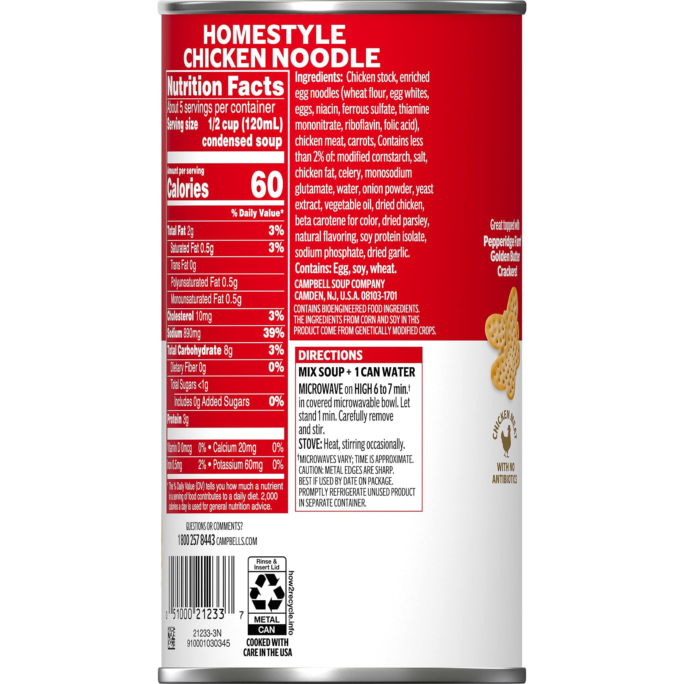Campbell's Campbells Condensed Homestyle Chicken Noodle Soup, 22.2 oz Family Size Can (12 Pack)