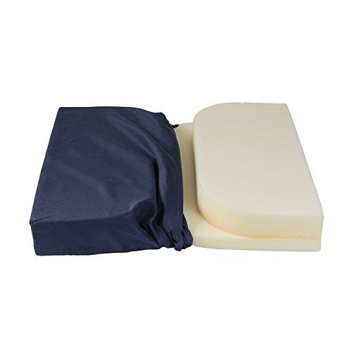 DMI DMI Dual Cut Foam Coccyx Seat Cushion, Supportive Firm Foam Chair Cushion, Wheelchair Cushion, Computer Chair Cushion, Floor Cushion, 16 x 18 x 3 Inches, Navy