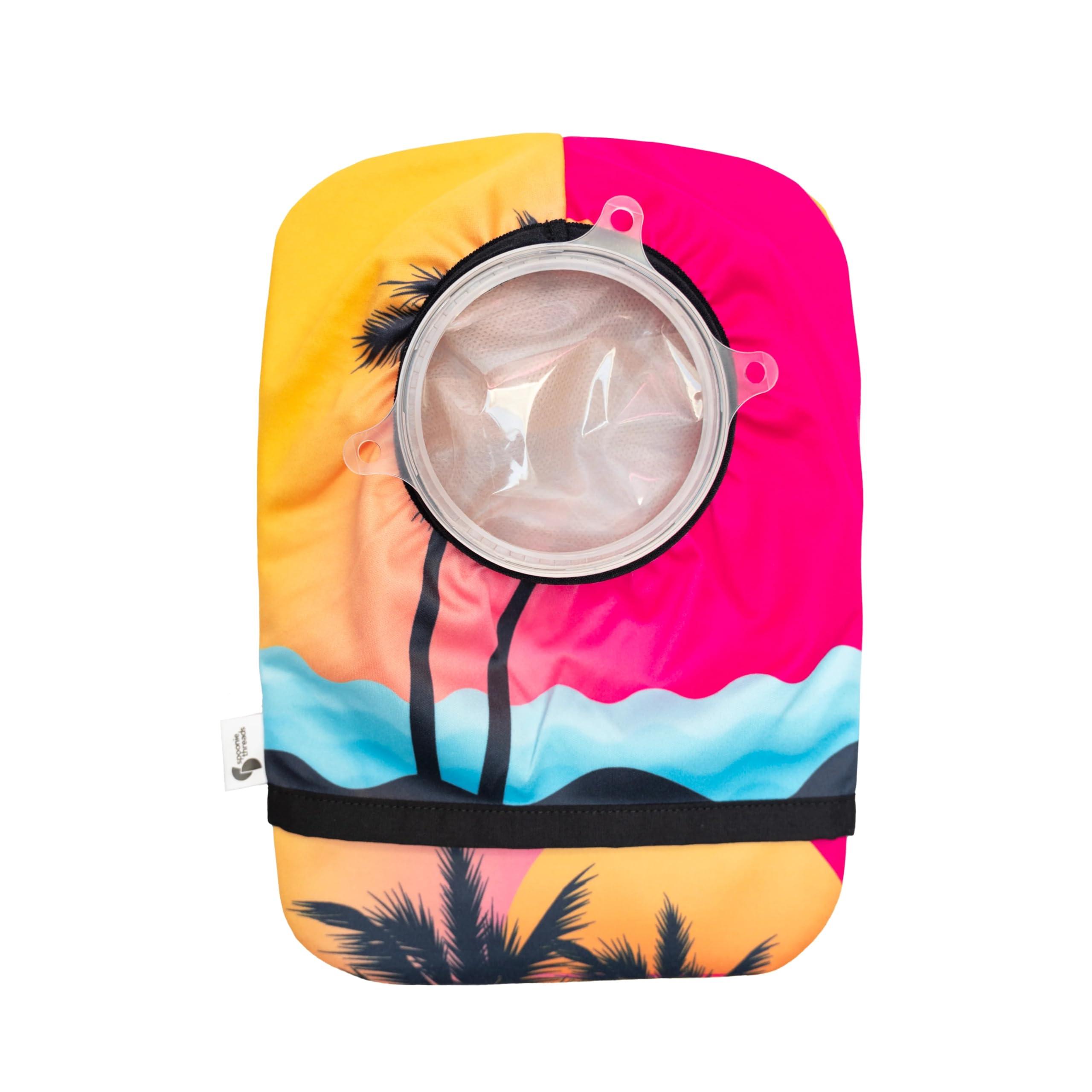 Spoonie Threads Spoonie Threads Sunrise Elastic Ostomy Bag Cover | Fashionable & Adjustable Colostomy Stoma Ileostomy Pouches | Sunrise, 5x8 (Small Opening)