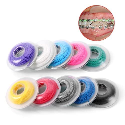 Dentalmall Dentalmall 4.5M/Pack Dental Orthodontic Power Chain Dental Spool Elastic Rubber Band Power Elastic Chain Power Chains Brace (Contnuous, Purple)