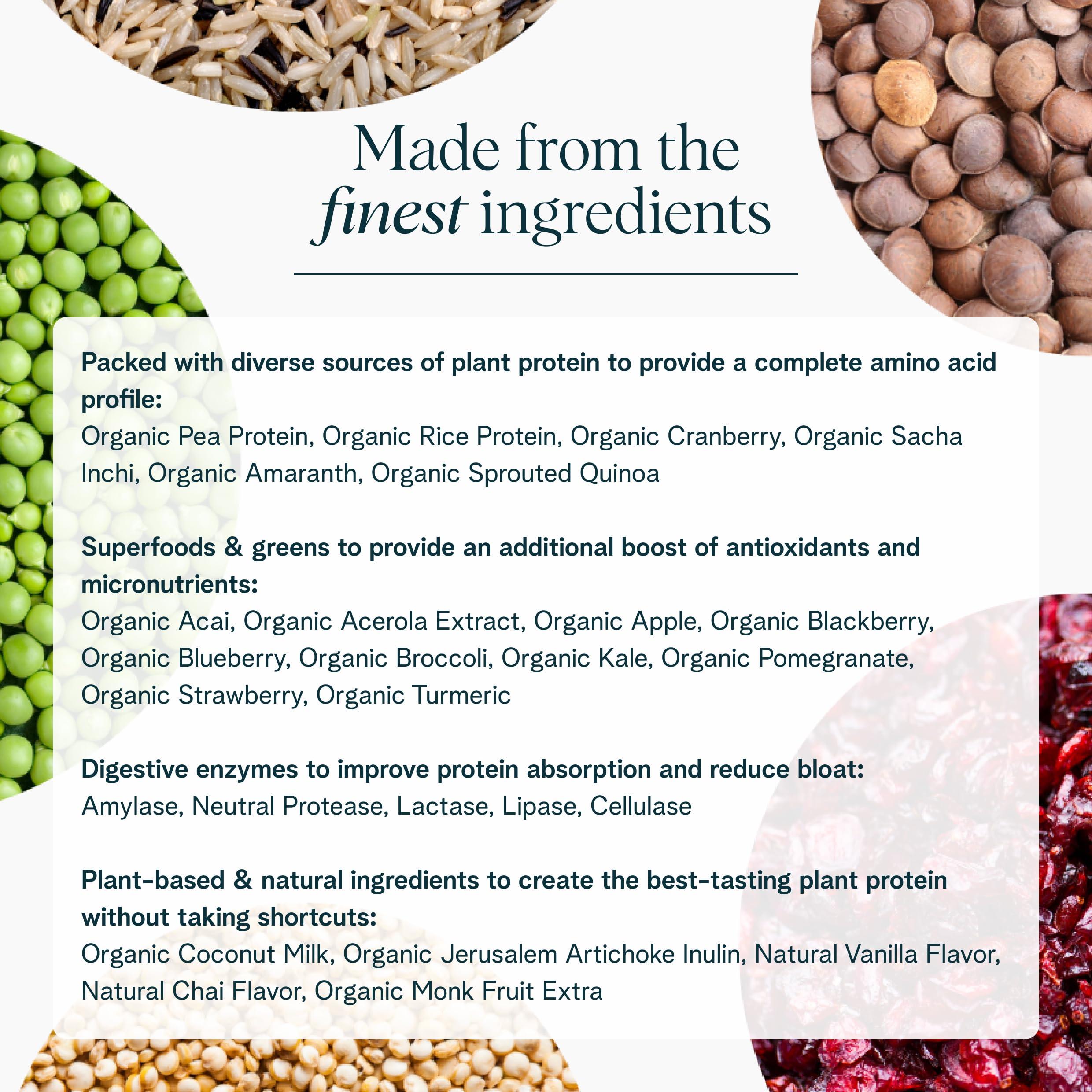 Ora Organic Ora Organic Vegan Protein Powder - 21g Plant Based Protein Powder for Women and Men | Clean Protein Source, Keto Friendly, Gluten Free, Paleo, Dairy-Free, Gluten-Free, Soy-Free (Vanilla Chai)