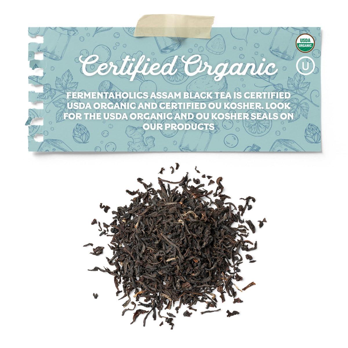 Fermentaholics Fermentaholics USDA Certified Organic Loose-Leaf Assam Black Tea - Perfect For Homebrewing Kombucha, Hot Tea, And Iced Tea - OU Kosher Certified – Premium Taste, Aroma, And Flavor