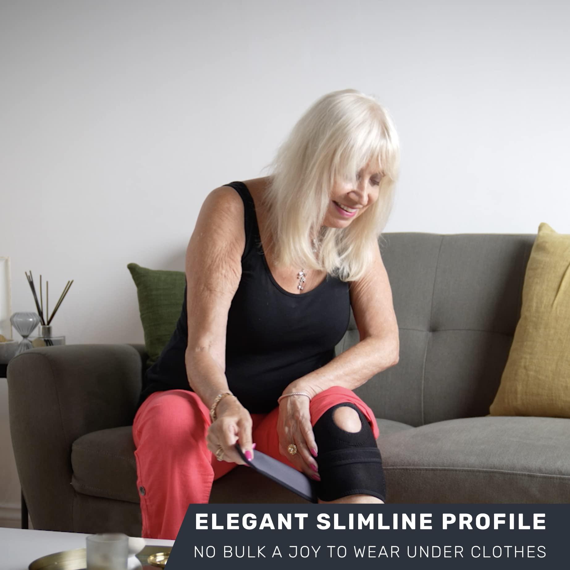 EXOUS BODYGEAR EXOUS BODYGEAR Knee Brace Meniscus Tear Support For Arthritis Acl, Mcl Pain Patented 4-way Adjustable Wraparound Strap Dual Side Stabilizer For Patella Stability Size [medium]