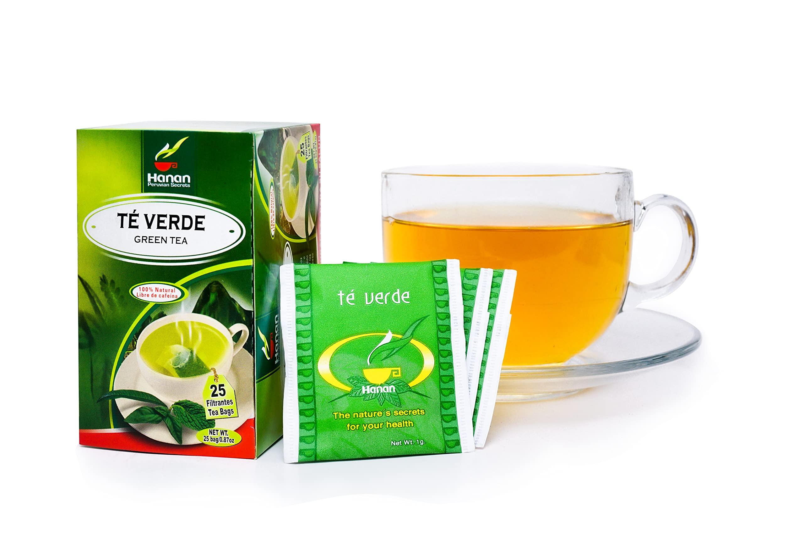 HANAN PERUVIAN SECRETS Hanan Peruvian Secrets Te Verde| 100% Natural Green Tea | 25 Tea Bags| Rich in antioxidants & vitamins | Promote Good Digestion