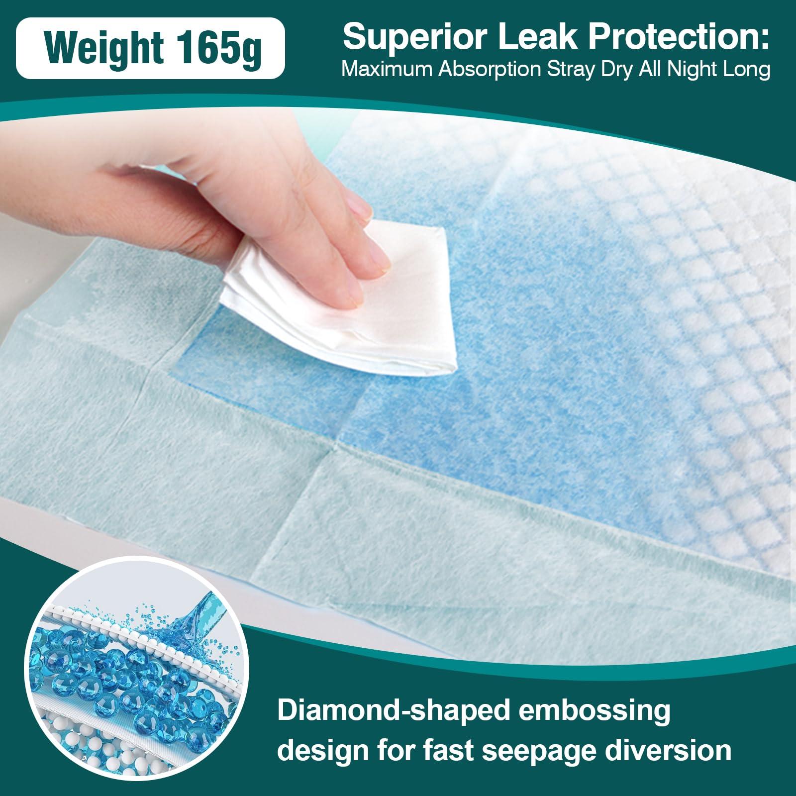 BIGGMED BIGGMED Tear-Resistant Chucks Pads Disposable 48\" x 36\" Underpads Extra Large Incontinence Bed Pads Heavy Duty Absorbency Chux Pads Pee Pads for Adult Elderly Puppy Pads for Training, 20 Pads
