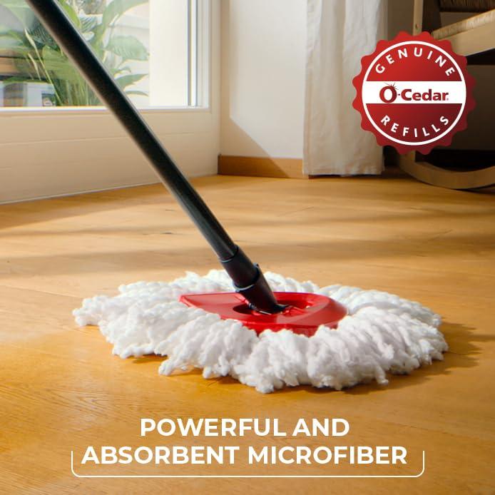 O-Cedar O-Cedar EasyWring Microfiber Spin Mop, Bucket Floor Cleaning System, Red, Gray, Standard