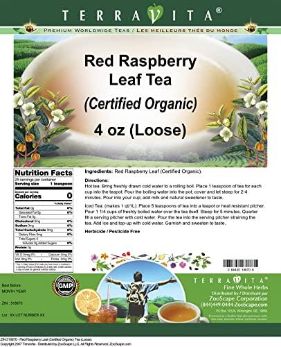 TerraVita Red Raspberry Leaf (Certified Organic) Tea (Loose) (4 oz, ZIN: 518670) - 3 Pack