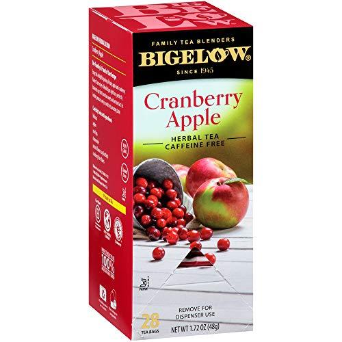 Bigelow Tea BigelowCranberry Apple Herbal Tea Bags 28-Count Boxes (Pack of 6) Cranberry Apple Hibiscus Flavored Herbal Tea Bags All Natural Non-GMO