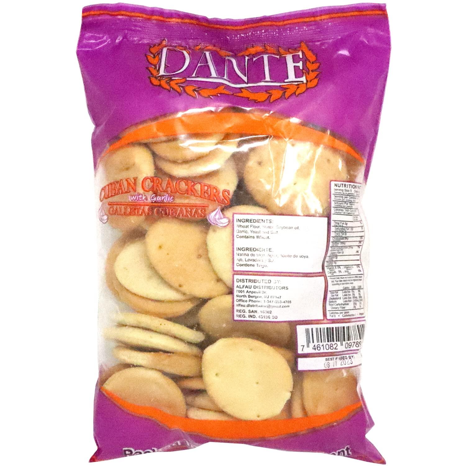 La Dante Crackers Cuban With Garlic Galletas Cubanas Pack 2 (8 oz bag)