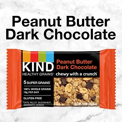 KIND KIND Healthy Grains Bars, Peanut Butter Dark Chocolate, Gluten Free, 1.2 oz, 5 Count (6 Pack)