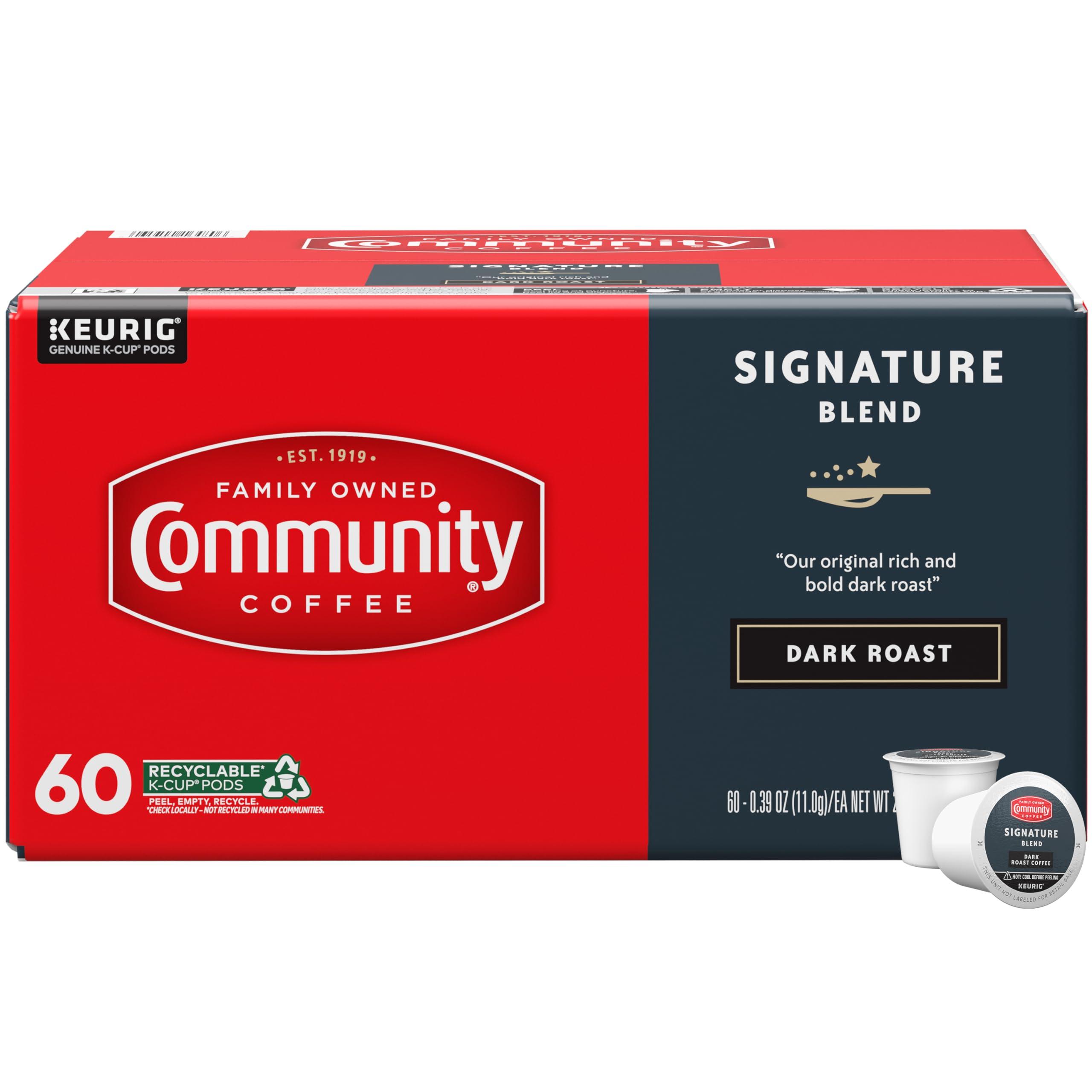 Community Coffee Community Coffee Signature Blend 60 Count Coffee Pods, Dark Roast, Compatible with Keurig 2.0 K-Cup Brewers, Box of 60 Pods