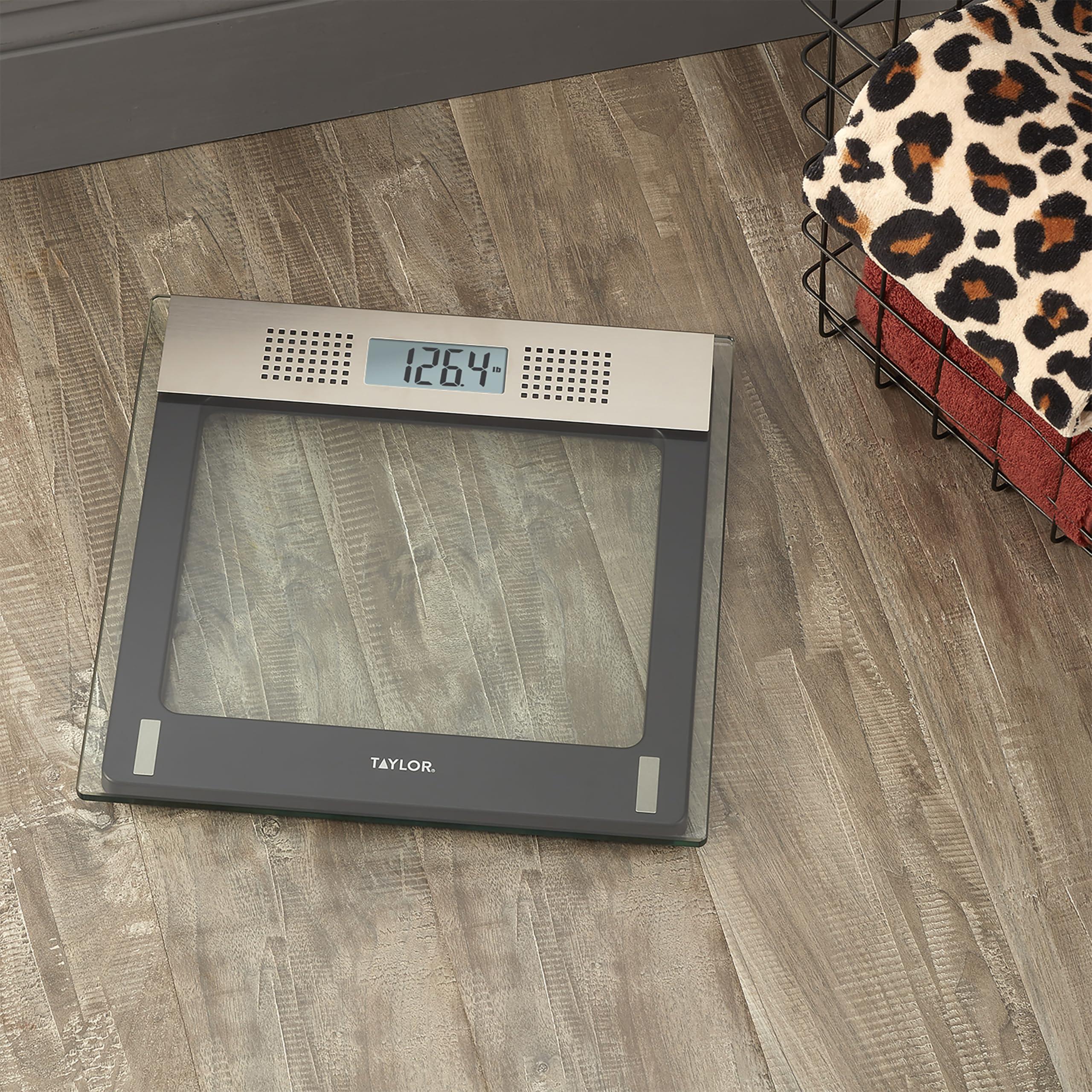 Taylor Precision Products Taylor Electronic Glass Talking Bathroom Scale, 440 Lb. Capacity