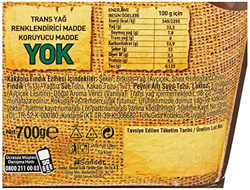 Sarelle Sarelle Chocolate and Hazelnut Spreads (Turkish) (Chocolate w Hazelnut, 700 gr / 24.6 Oz)