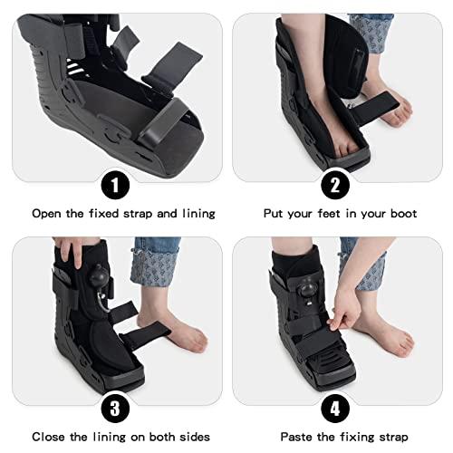 GHORTHOUD GHORTHOUD Air Cam Walker Fracture Boot Medical Inflatable Walking Boot Orthopaedic Boot for Sprained Ankle, Short Air Walker Brace for Broken Foot Achilles Tendon Injury Black (Large)