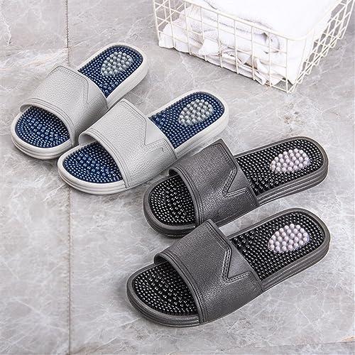 LUXRUB Acupressure Foot Reflexology Massage Slippers Women Men Foot Pain Relief Massage Sandals Promoting Blood Circulation Myofascial Release Trigger Point Acupuncture (Color : Blue/Grey, Size : 7.5/8)