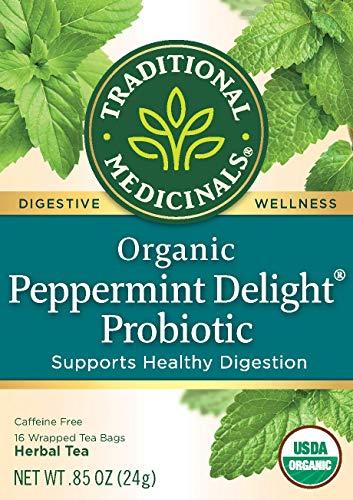 Traditional Medicinals Traditional Medicinals Organic Peppermint Delight Probiotic Tea Supports Healthy Digestion (16 Count (Pack of 6))