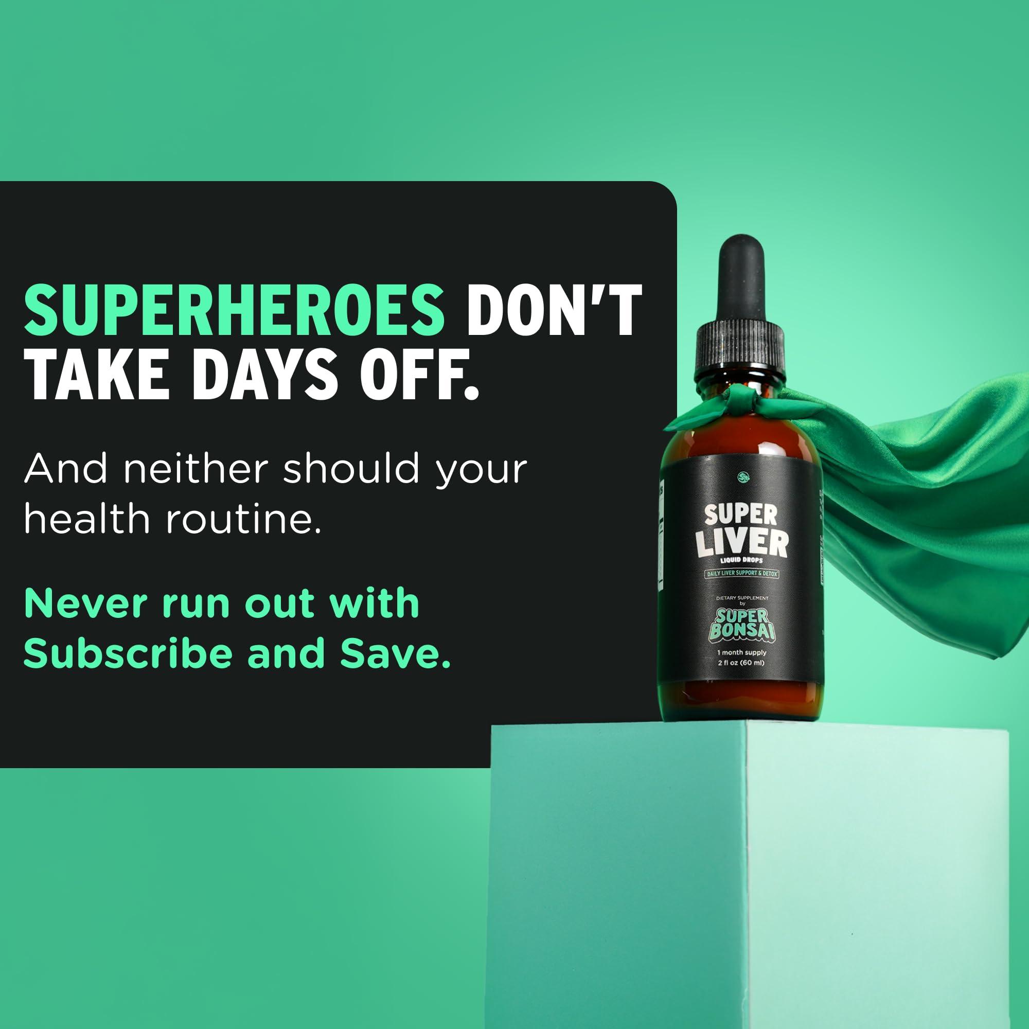 SUPERBONSAI SuperBonsai Super Liver Support with Milk Thistle - All Natural Liver Cleanse Detox & Repair Aid - Doctor-Formulated Liver Supplement - Liquid Herbal Supplements for Liver Health - 1 Month Supply