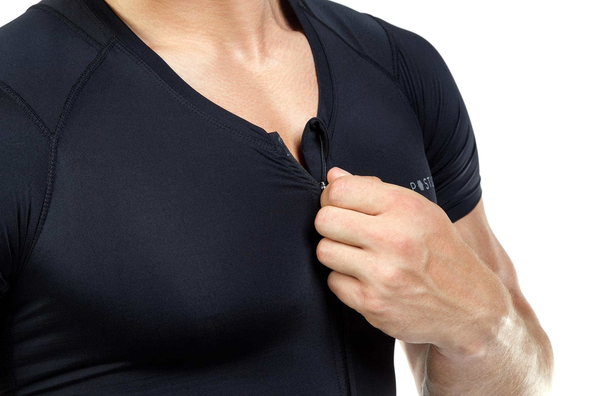 RELAXSAN Relaxsan Posture 4070-RP (Black M) T Shirt, Back Straightener Posture Corrector for Man, Lumbar Support, Breathable