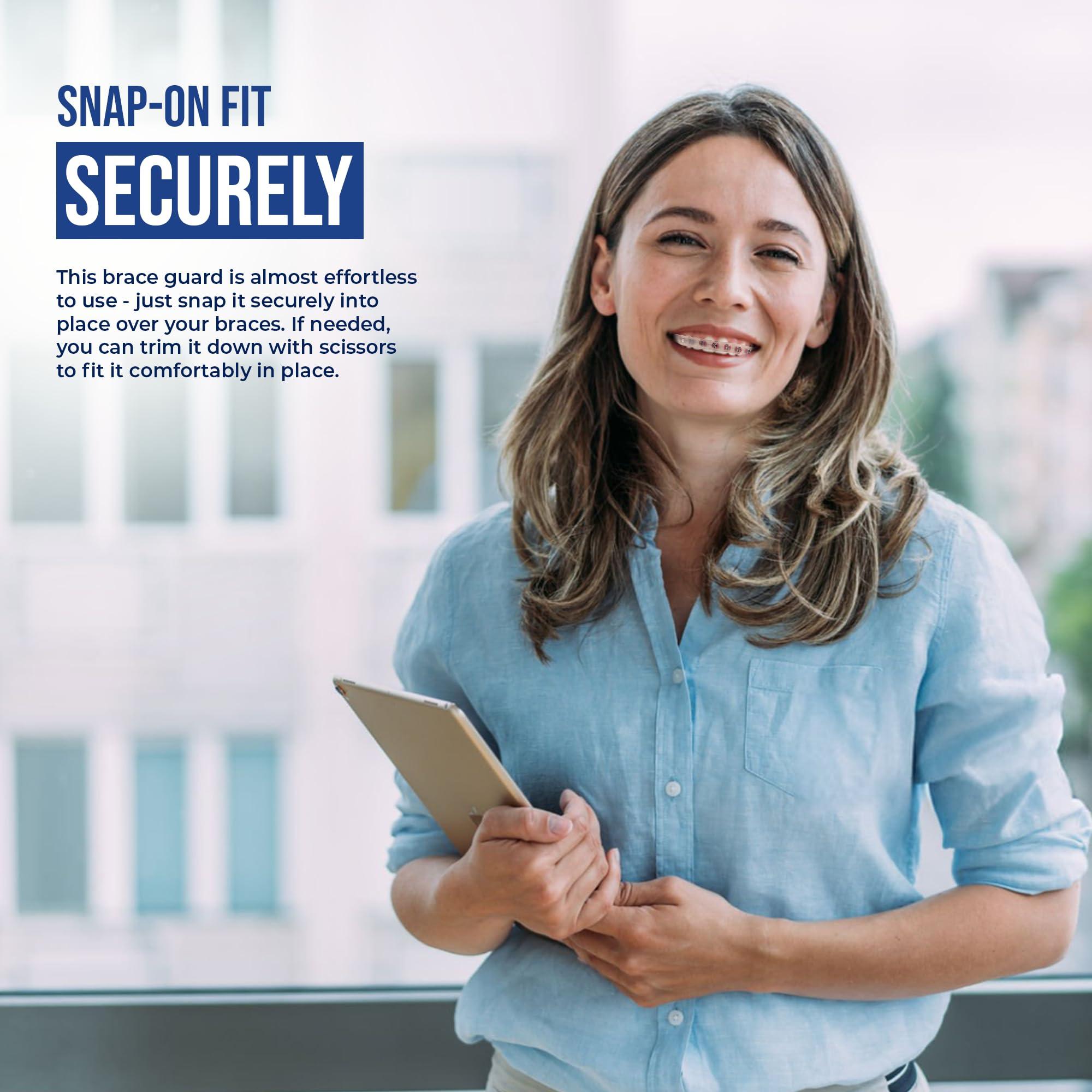 ELEMENT Comfort Cover Braces Guard/Lip and Mouth Protector - Snap on Cover Strip for Braces - Orthodontic/Dental Quality (Clear)