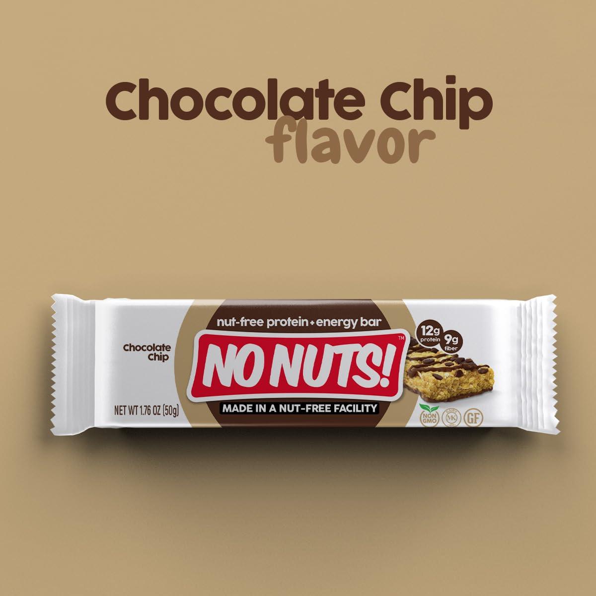 No Nuts! No Nuts! 100% Nut Free Dairy Free Vegan Protein Bars, Chocolate Chip, Organic, Kosher, Egg-Free, Non-Gmo & Dairy-Free Protein Bars