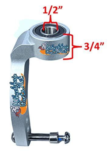 Wheelchairparts.net 6\" Single Sided Aluminum Caster Fork. FITS 3\", 4\", 5\" and 6\" Wheelchair Wheels (Silver Color)