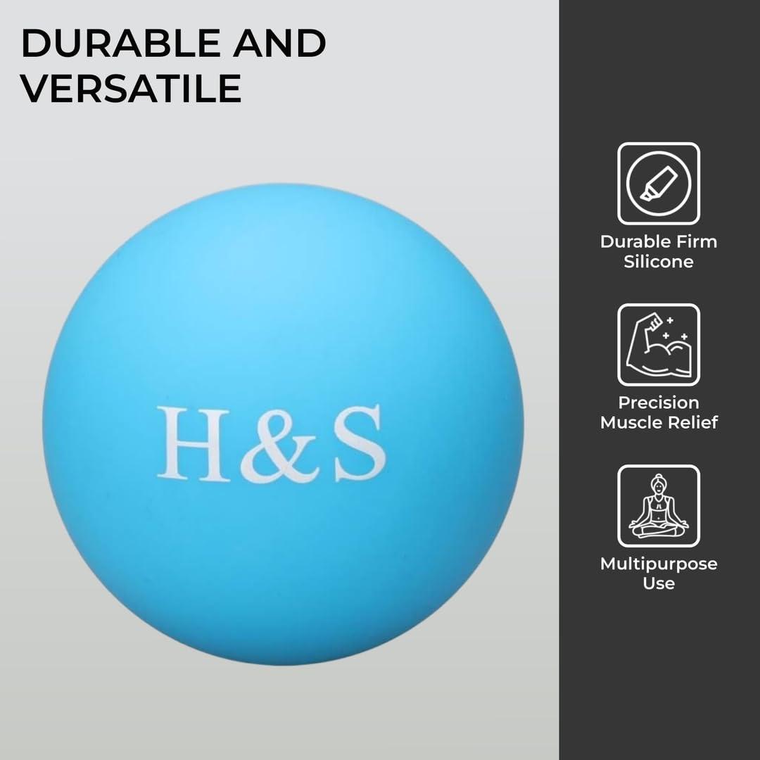 H&S H&S 2X Massage Lacrosse Ball - Massage Ball - Muscle Roller - Firm Jumbo Therapy Sphere - Therapy Ball