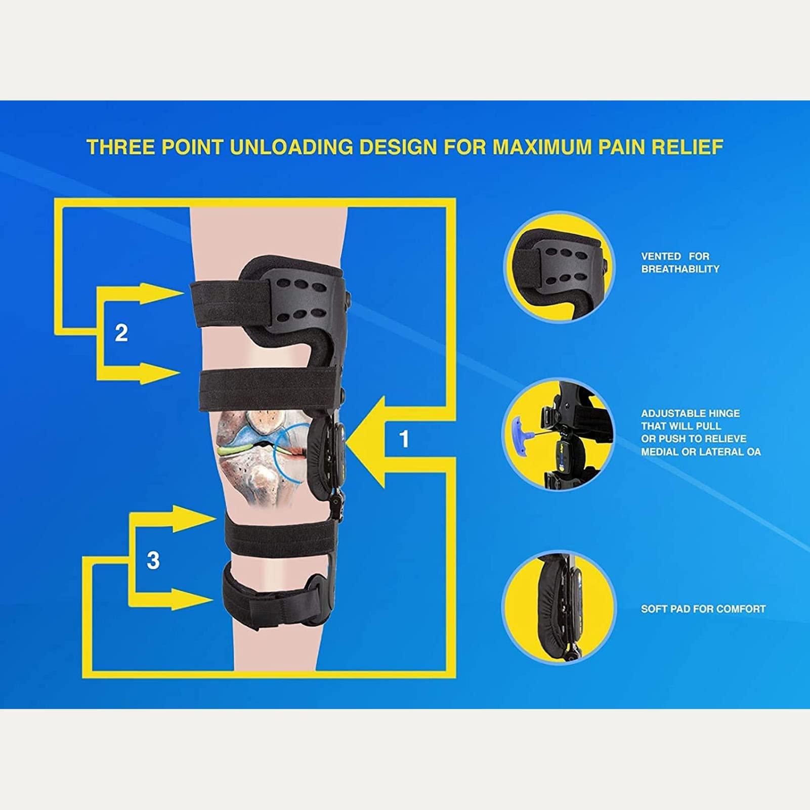 TESAY TESAY OA Unloader Knee Brace, Osteoarthritis of the bone on bone Knee Support, Rheumatoid Arthritis, Knee Joint Pain and Degeneration, Women, and Men