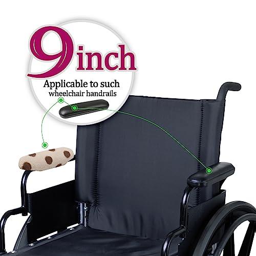 TOMMHANES AMISGUOER Wheelchair Armrest Pads 9 Inch Wheelchair Pads Memory Foam Wheelchair Armrest Pads Wheelchair Arm Pads Washable (WAP9-19N)