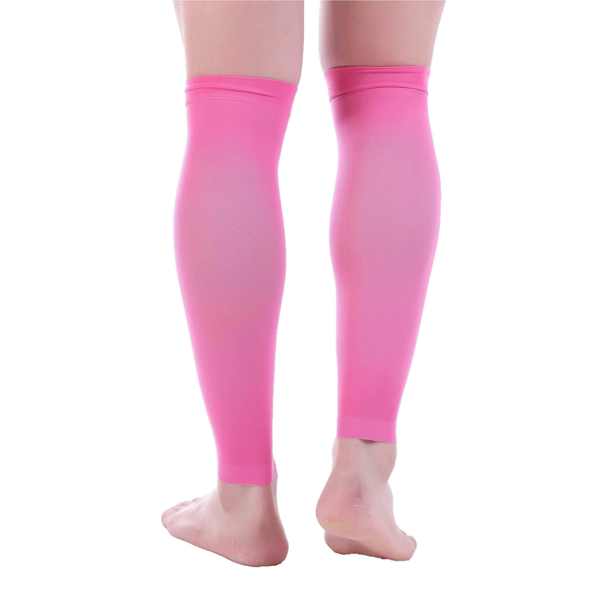 Doc Miller Doc Miller Compression Calf Sleeve for Men & Women, Premium Medical Grade, 15-20mmHg Graduated Support for Running, Calf Tear, Shin Splints, Knee High, Pink Color Calf Sleeves, Small Size, 1 Pair