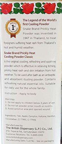 Snake Brand WHOLESALE Prickly Heat Powder Snake Brand (280 Gram) Original Cool Body Powder for Sport Summer Hot Weather Bulk Pack of 10