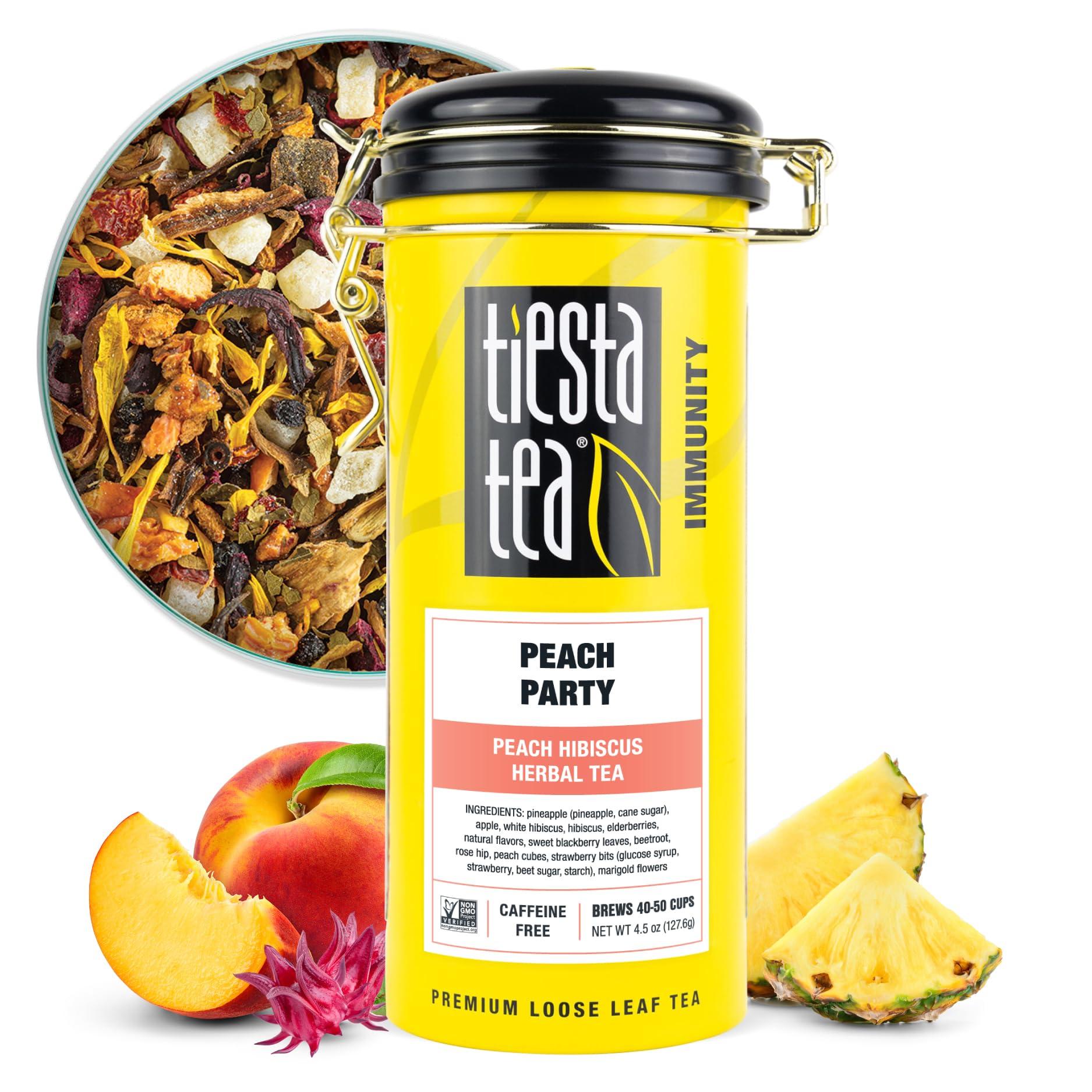 Tiesta Tea Tiesta Tea - Peach Party | Peach Hibiscus Herbal Tea | Premium Loose Leaf Tea Blend | Non-Caffeinated Fruit Tea | Make Hot or Iced & Up to 50 Cups | Made w/Natural Ingredients - 4.5oz Refillable Tin