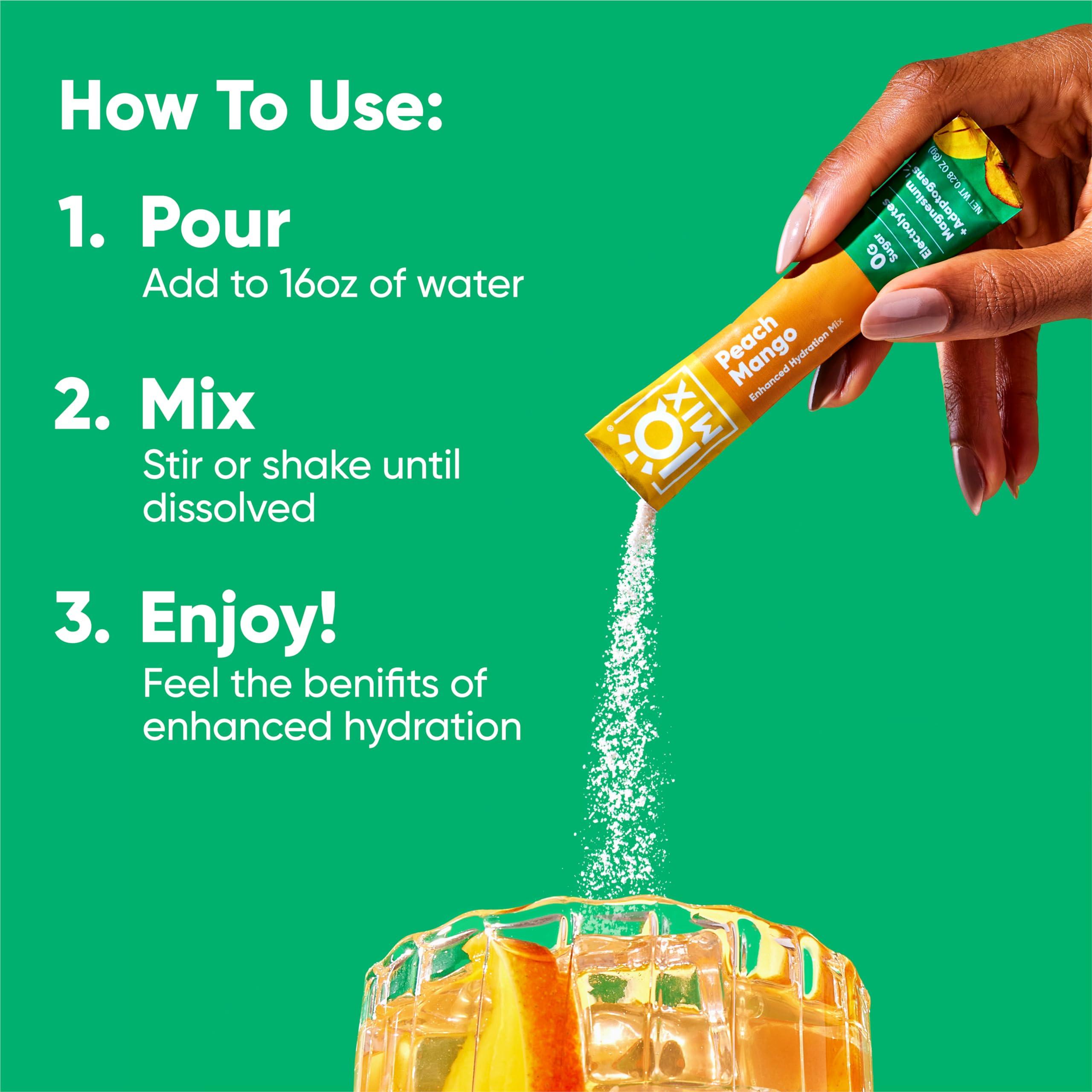 IQBAR IQMIX Hydration Electrolytes Powder - Sugar-Free Drink Mix Packets - Rehydration and Recovery - Keto-Friendly with Magnesium L-Threonate, Lion's Mane, Potassium Citrate - Peach Mango (40 Count)