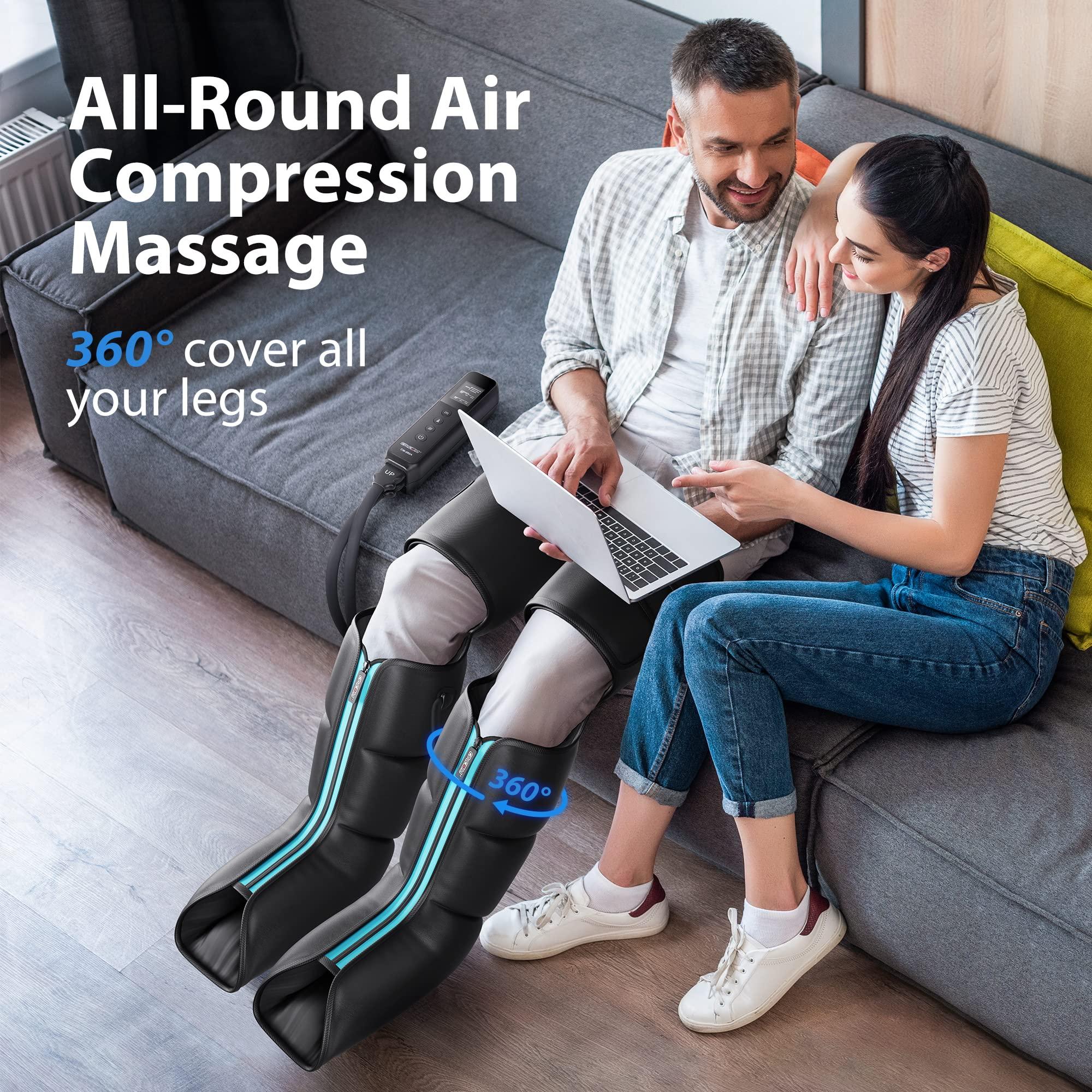 CINCOM CINCOM Leg Massager with Heat and Compression, Leg Massager for Circulation and Pain Relief FSA HSA, 3 in 1 Air Compression Boots for Leg Calf & Foot Recovery Edema Relief, Gifts
