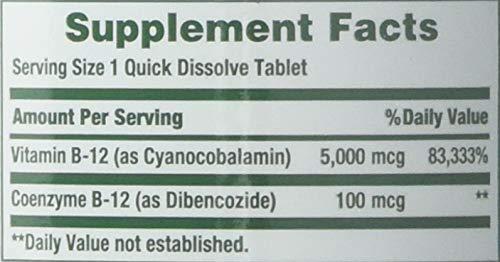 Nature's Bounty Nature's Bounty Vitamin B-12 5000 mcg, 40 Quick Dissolve Tablets (Pack of 3)