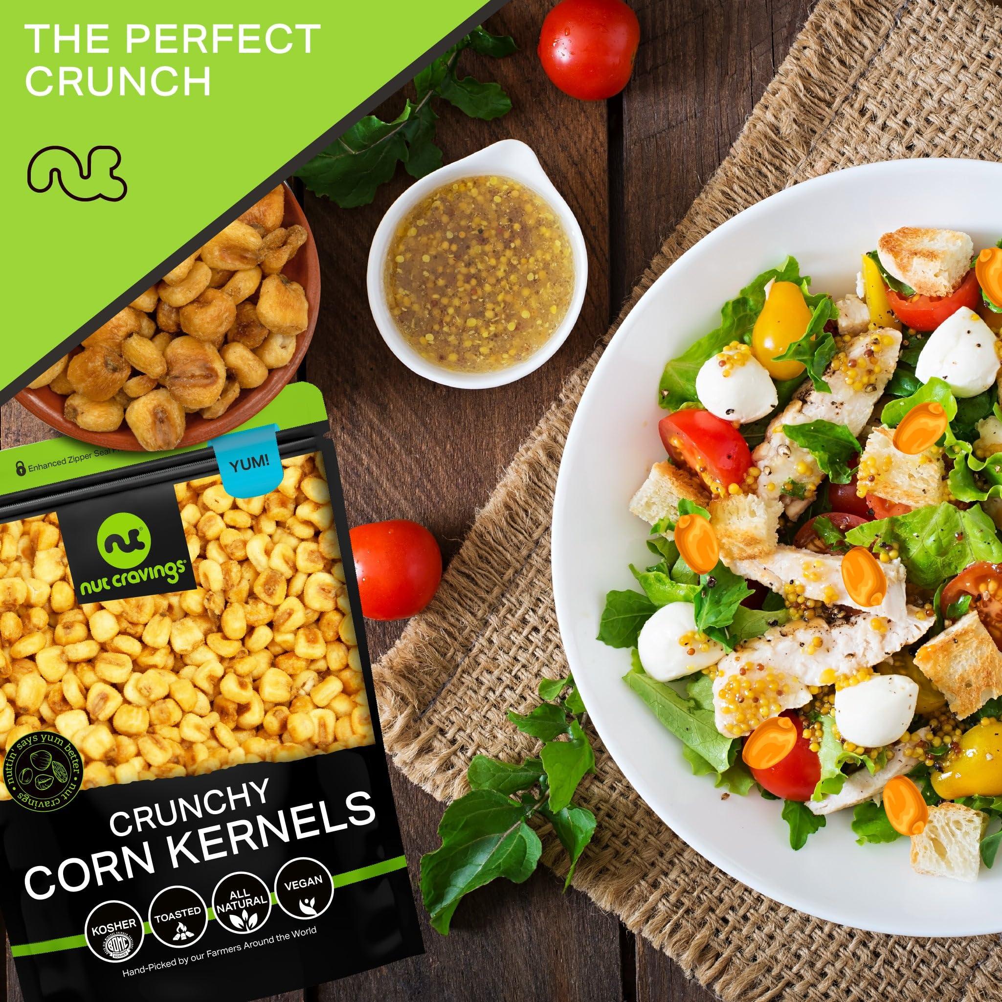 Nut Cravings NUT CRAVINGS - Toasted Crunchy Corn Kernels - Original Flavor Roasted & Salted (80oz - 5 LB) Packed Fresh in Resealable Bag - Healthy Snack, Protein Food, All Natural, Vegan, Kosher