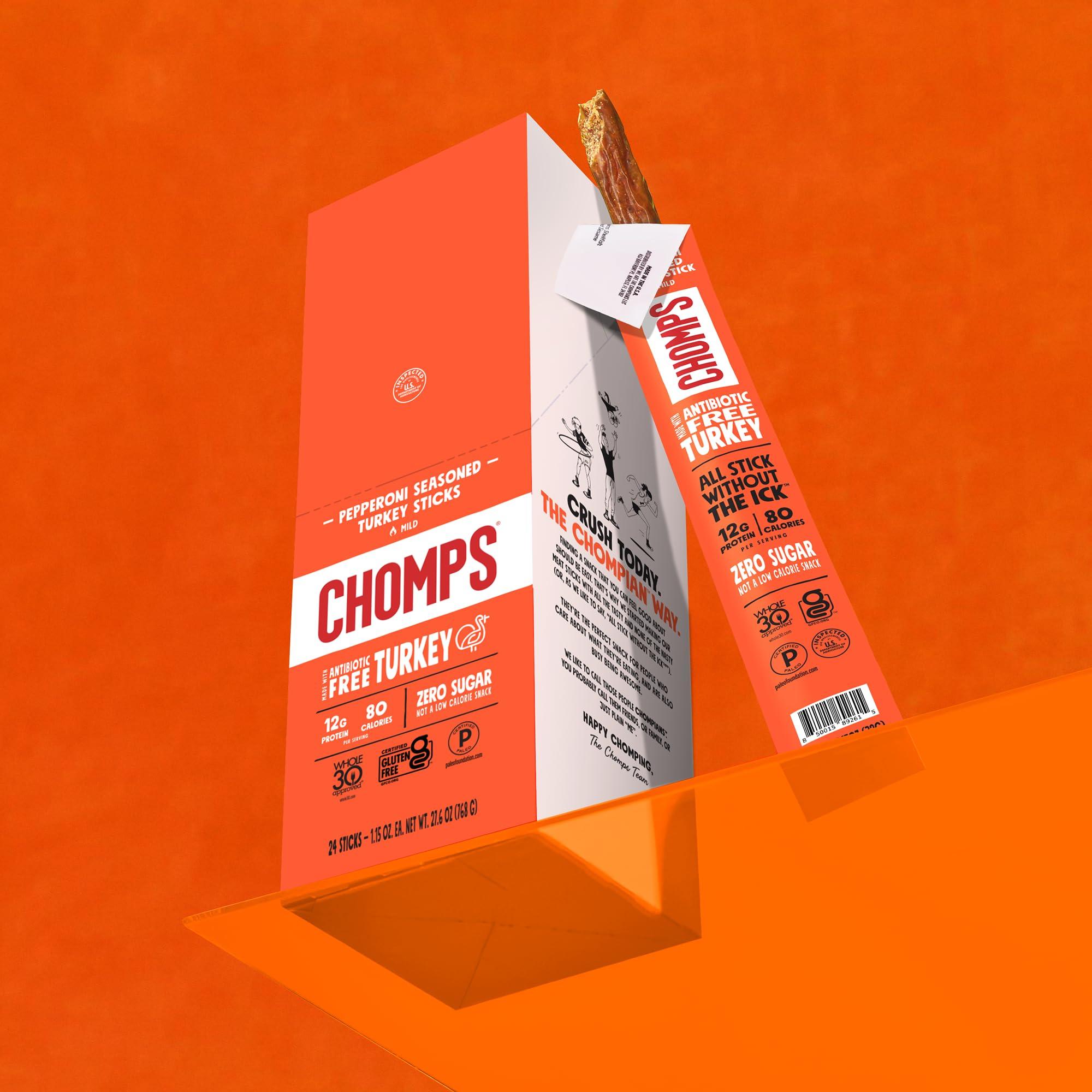 Chomps CHOMPS Pepperoni Turkey Stick 8 Pack, 9.2 OZ