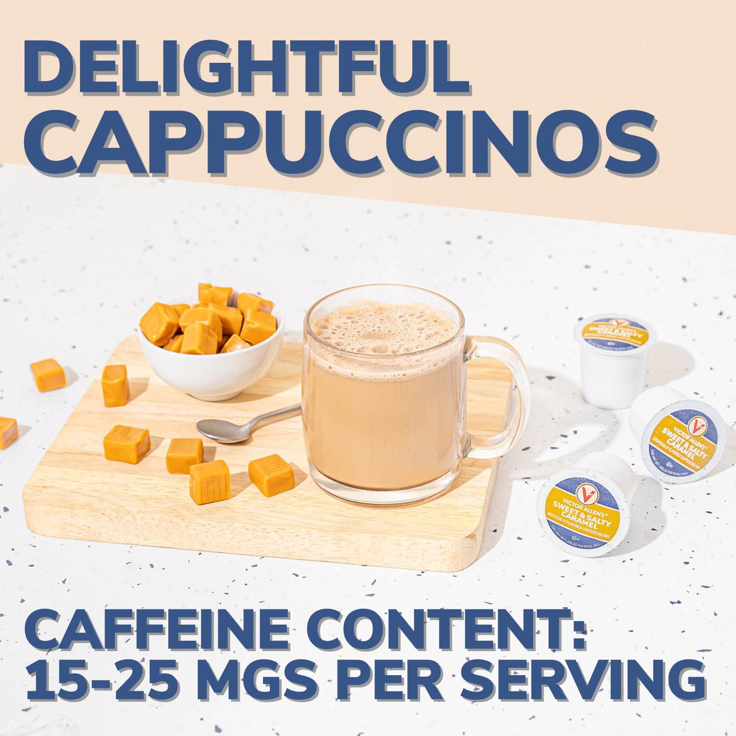 Victor Allen\'s Coffee Victor Allen\'s Indulgent Sweet & Salty Caramel Cappuccino Single Cup (2.0 Compatible) 12 Count (Pack of 1)